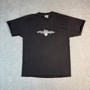 Y2K Floral Skeleton Graphic T-Shirt Size Large Angel Wings